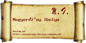 Mogyorósy Ibolya névjegykártya